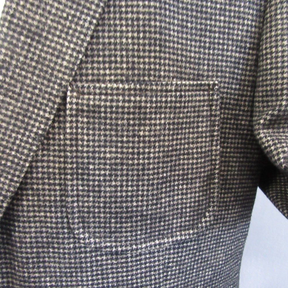 Kroon Tweed Sport Coat 46L 2 Button Brown Houndstooth Unstructured Double Vent - Picture 5 of 12